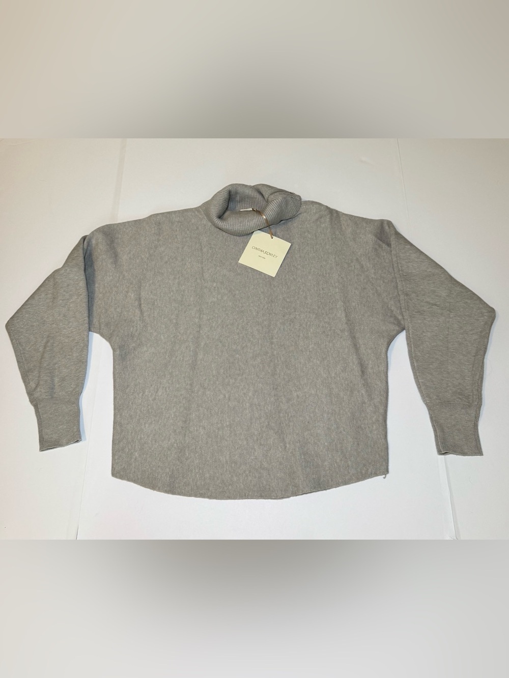 Cynthia Rowley grey turtleneck dolman-sleeve sweater medium - Picture 12 of 12